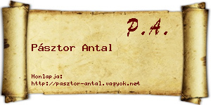 Pásztor Antal névjegykártya