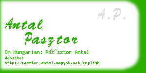 antal pasztor business card